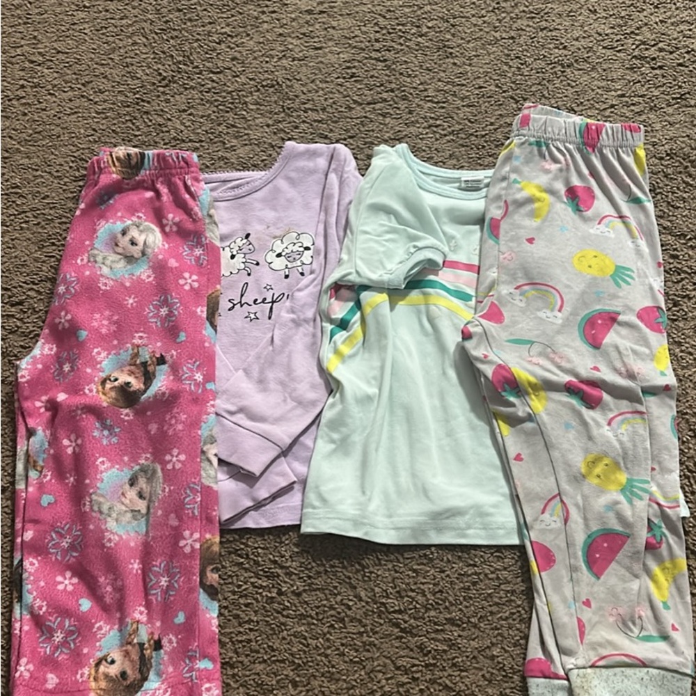 Kids Pajamas Set - Pink, Purple, and Gray